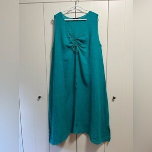 Bella Amore Italian Linen Turquoise Dress PTP 23”